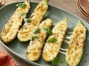 Cheesy Garlic Zucchini Steaks Recipe