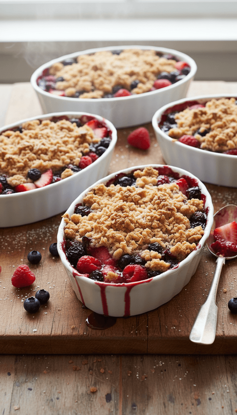 Ina Garten Tri Berry Crumbles