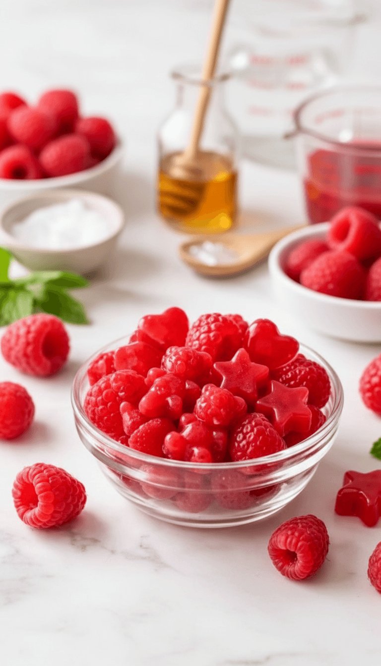Homemade Raspberry Gummy Fruit Snacks