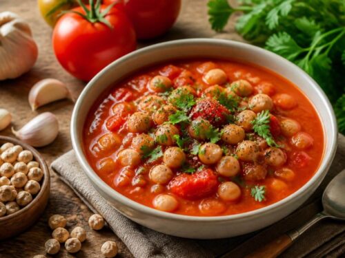 Chickpea Tomato Soup Recipe