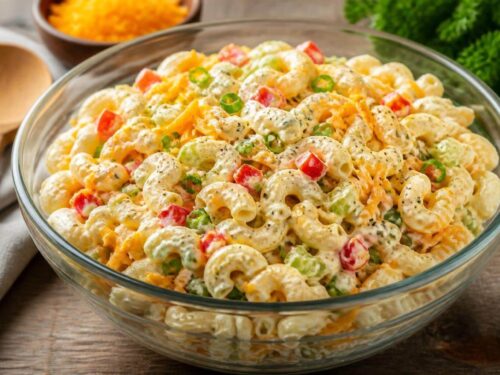 Cheddar Sour Cream Macaroni Salad Recipe